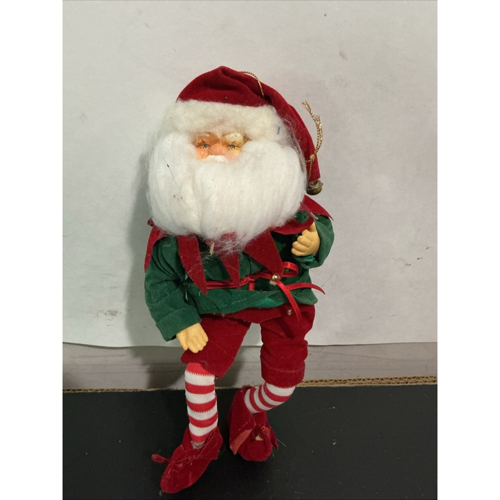 Silvestri Handmade Santa Elf Shelf Sitter 9” Plush Christmas Ornament Vintage